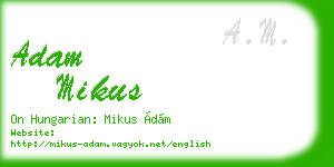 adam mikus business card