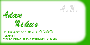 adam mikus business card